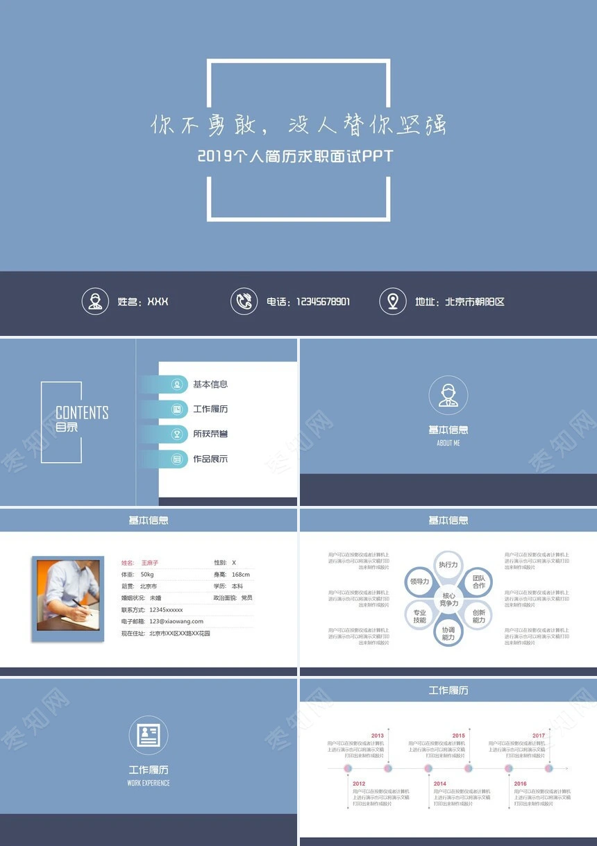 竞聘简历通用PPT模板(33)