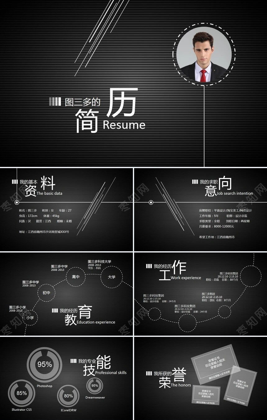 竞聘简历通用PPT模板(5)