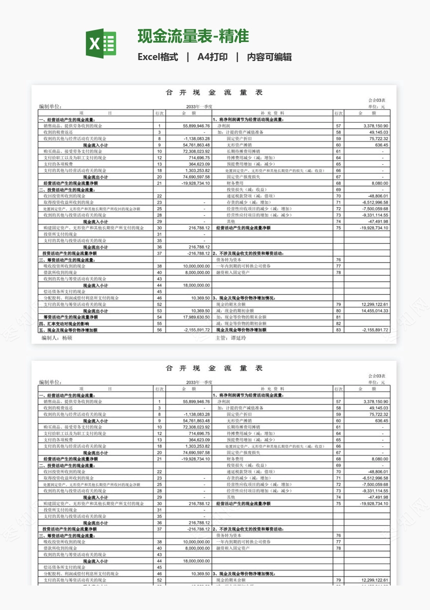 现金流量表-精准