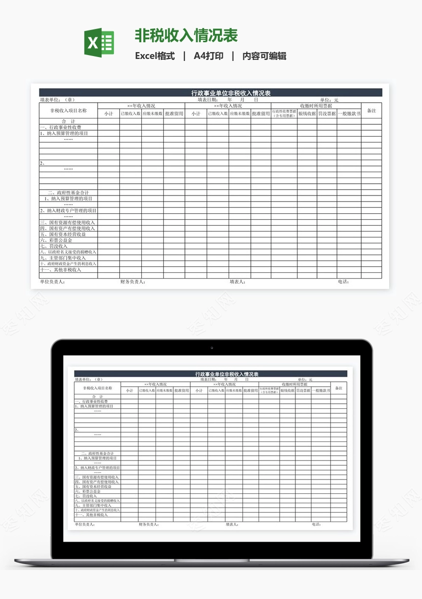非税收入情况表