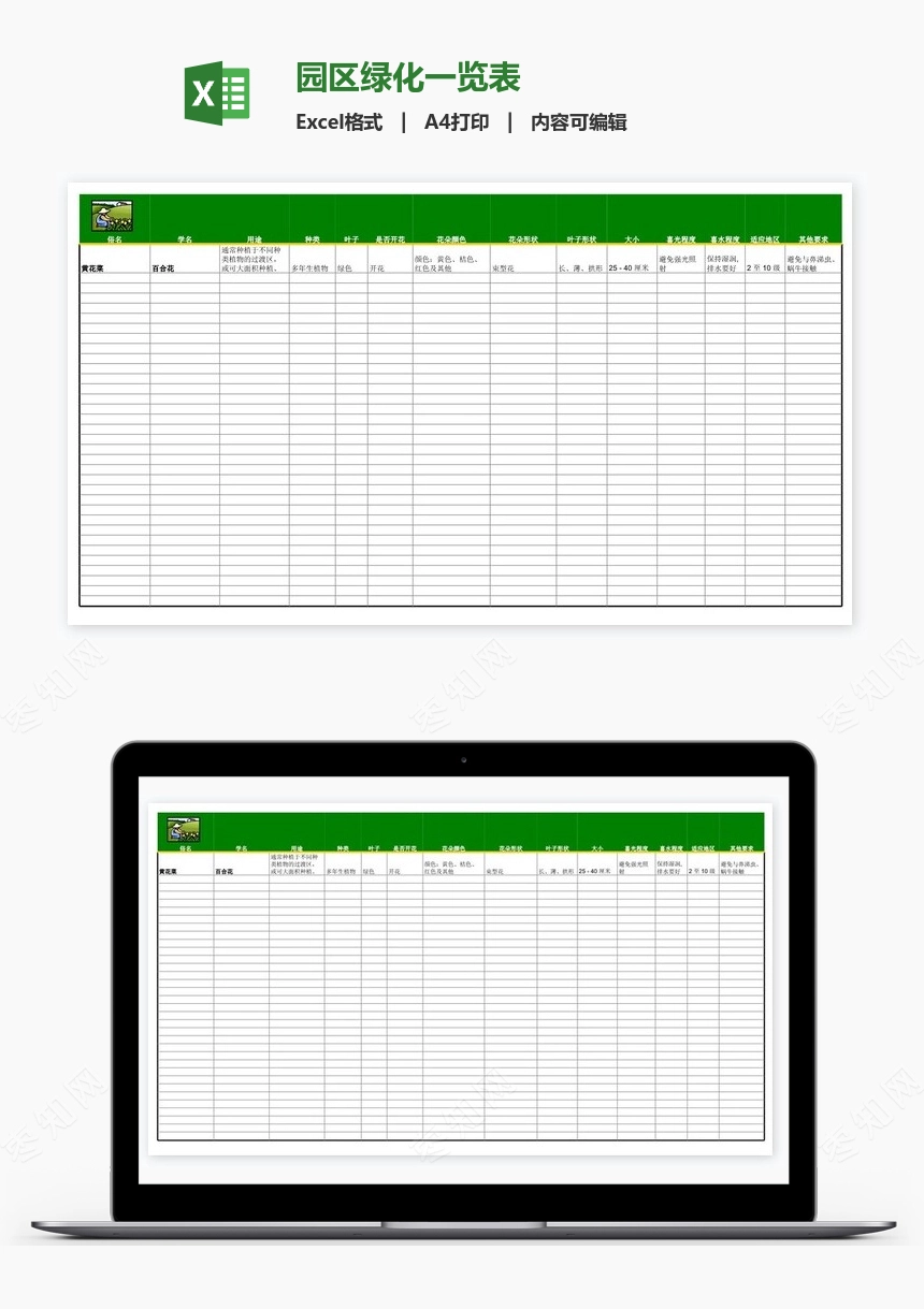 园区绿化一览表