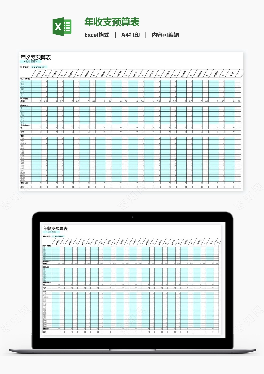 年收支预算表