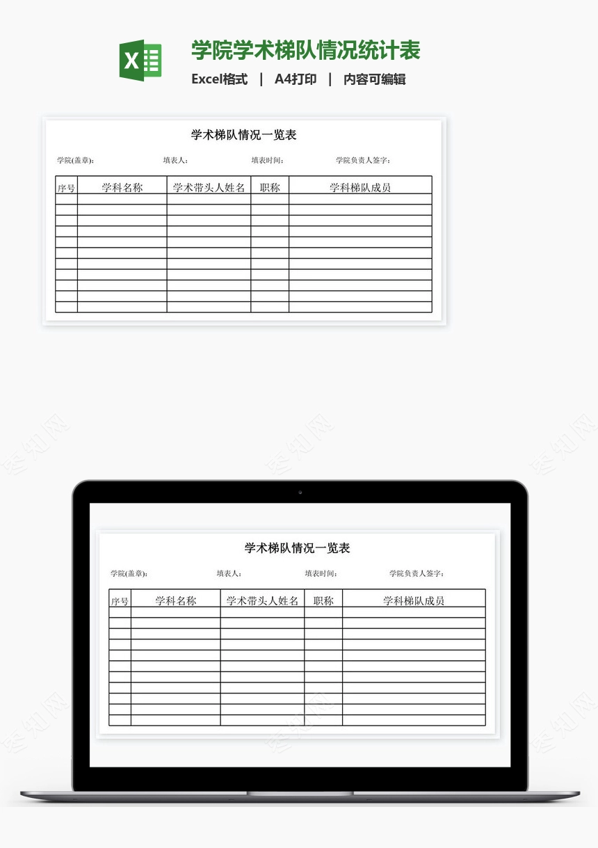 学院学术梯队情况统计表