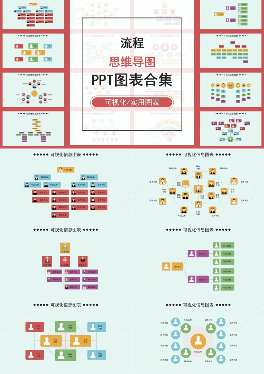 23款流程思维导图PPT图表合集可视化实用图表